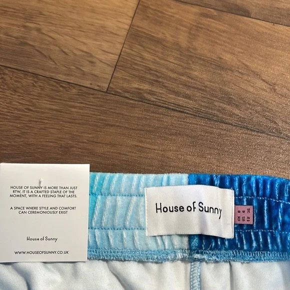 NWT Free People House Of Sunny Wave Towelling Pants Size 4 Beach Ocean Blue Soft - Picture 5 of 11